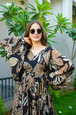 Thumbnail for Preksha Creation Indian Festival Fox Georgette Women Black Maxi Dress - Distacart