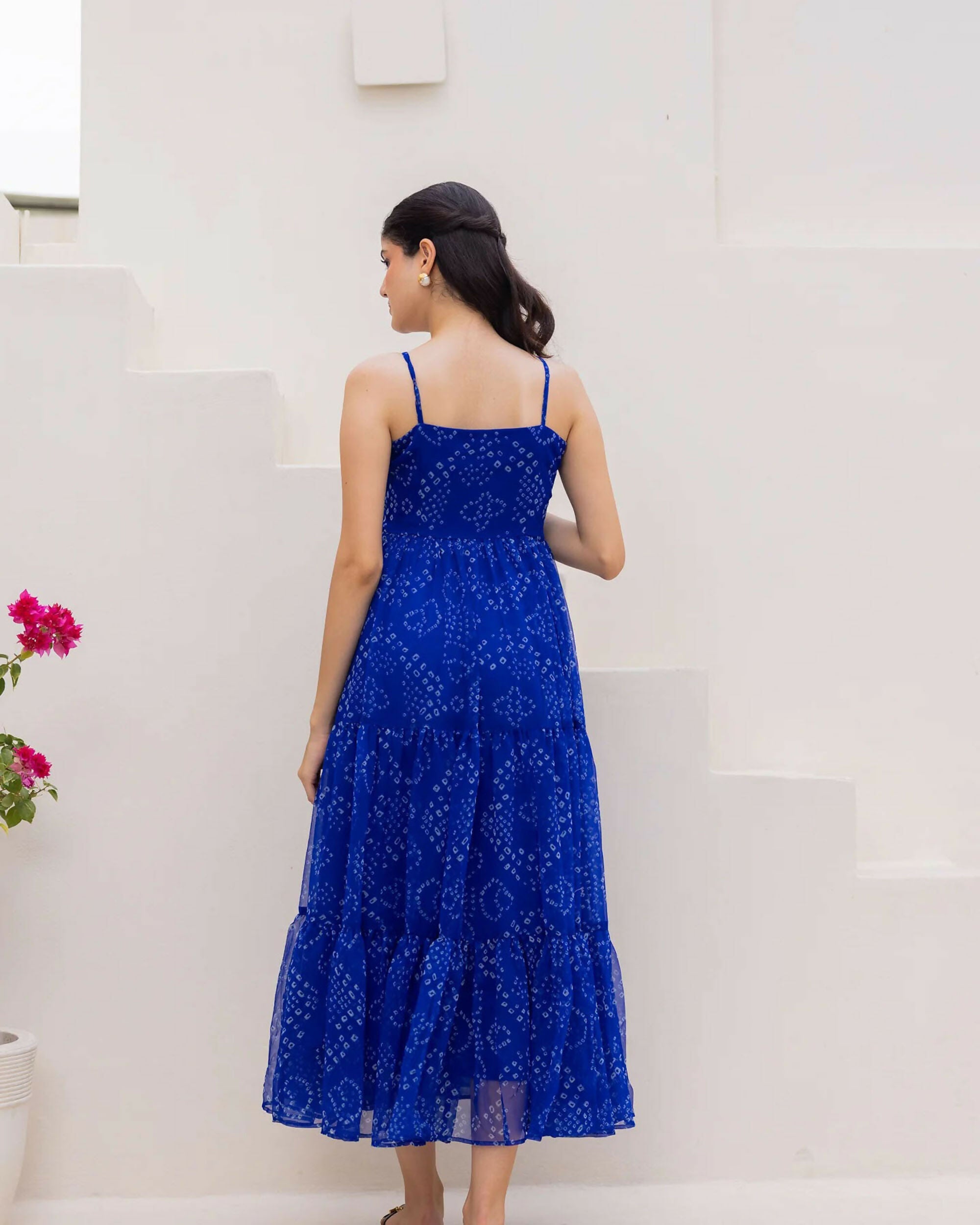 Aayaa Designer crape hand work Multi indo western - Blue