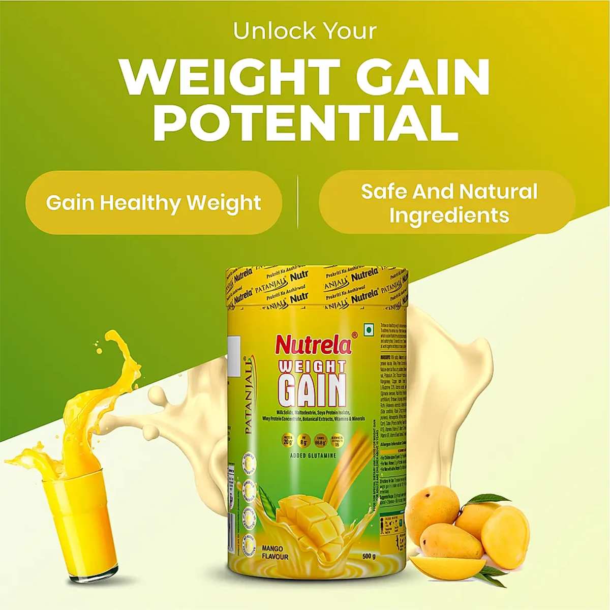 Patanjali Nutrela Weight Gain - Mango Flavour