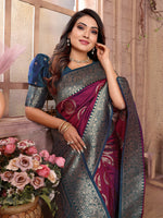 Thumbnail for Joban Fashion Magenta Banarasi Soft Silk Woven Saree