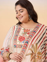 Thumbnail for Sztori Women Floral Yoke Design Regular Kurta with Trousers & With Dupatta
