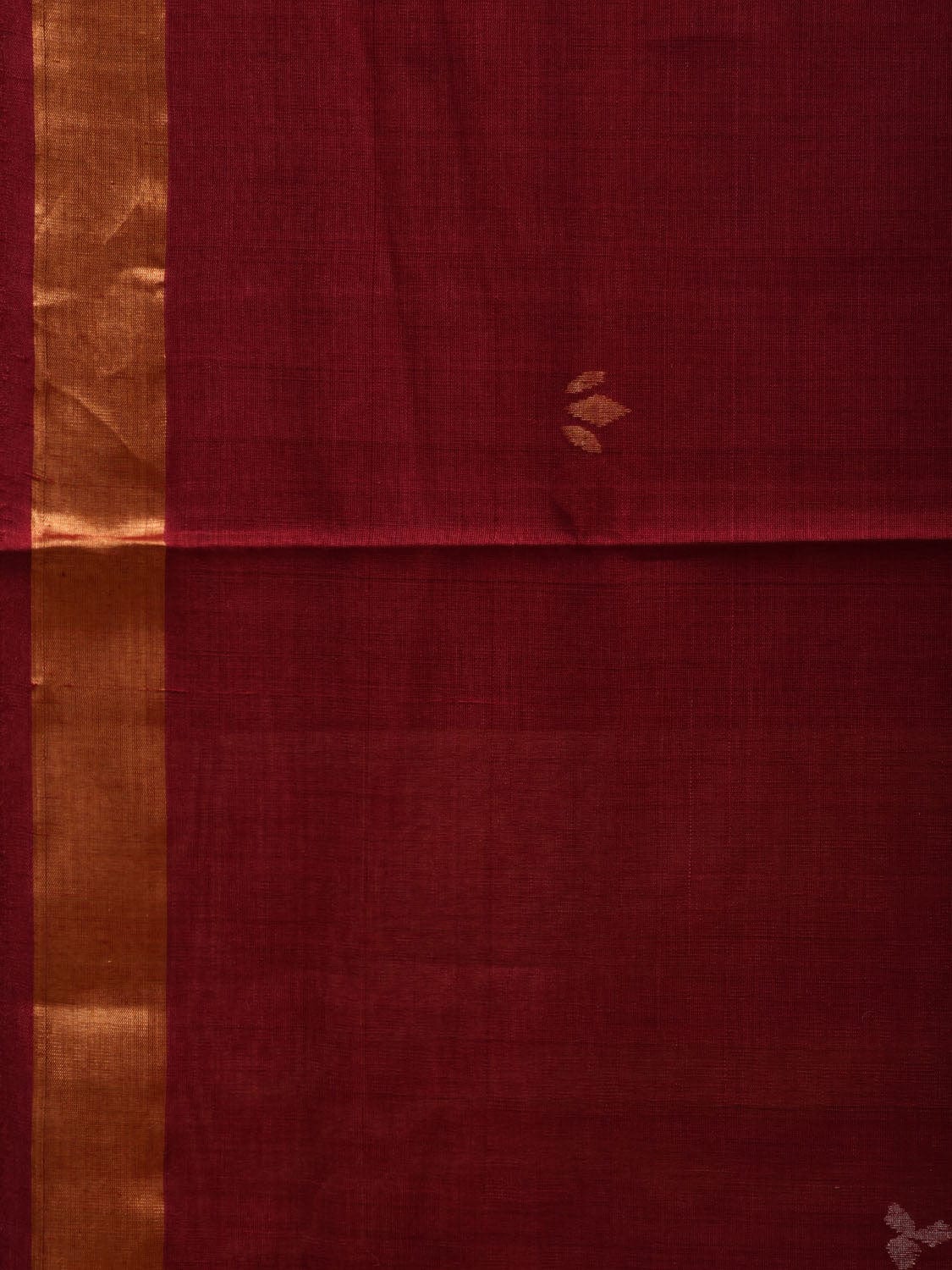 Maroon Khadi Cotton Handloom Saree with Pallu Design - Global Threads - Distacart