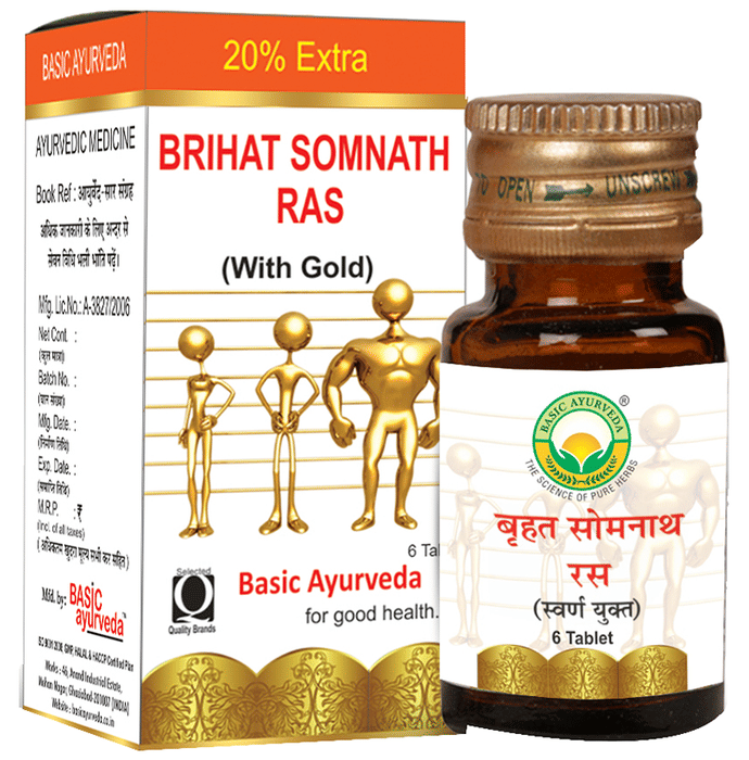 Basic Ayurveda Brihat Somnath Ras (With Gold) - Distacart