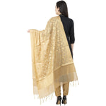 Thumbnail for A R SILK VNS Jaal Fancy Dupatta Golden Color Dupatta or Chunni