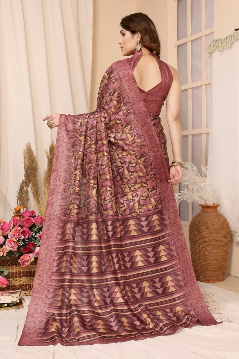 Aafreen Partywear Designer Maroon Khadi Fancy Saree - Distacart