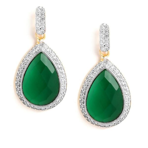 Nuyug 22K Gold Plated Fern Radiance Contemporary Drop Earrings