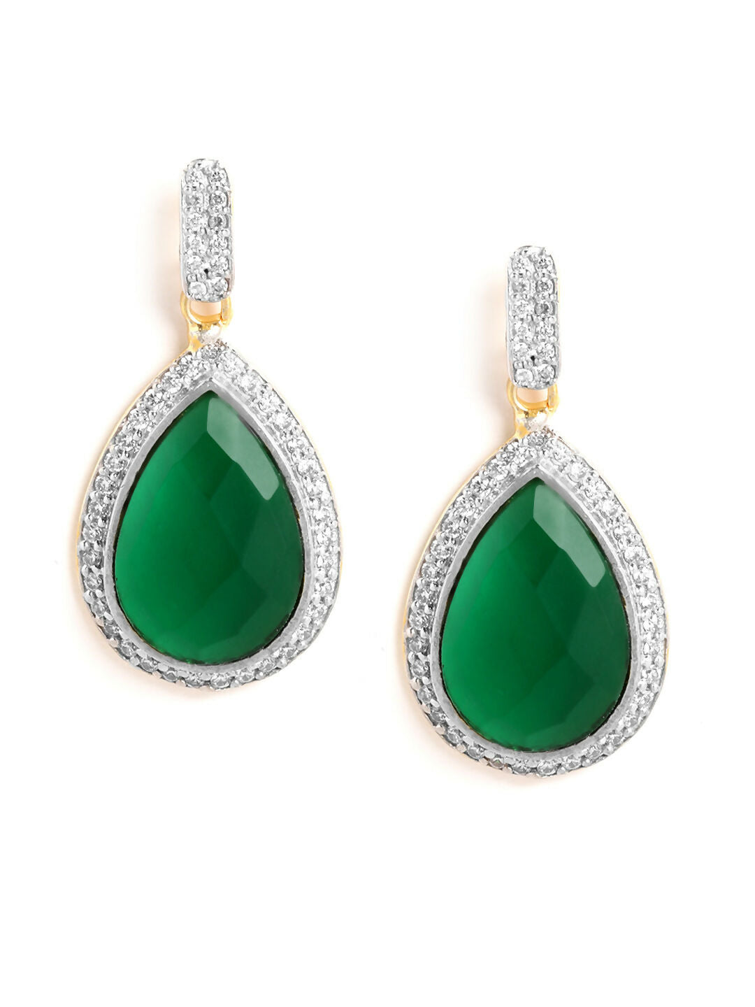 Nuyug 22K Gold Plated Fern Radiance Contemporary Drop Earrings