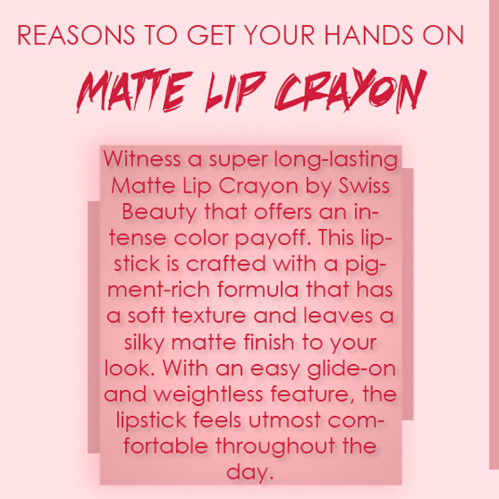 Ronzille Long Stay Matte Lip Crayon - Raspberry Rose - Dista