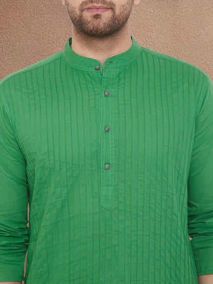 Even Apparels Men's Pintuck Fancy Green Kurta - Distacart