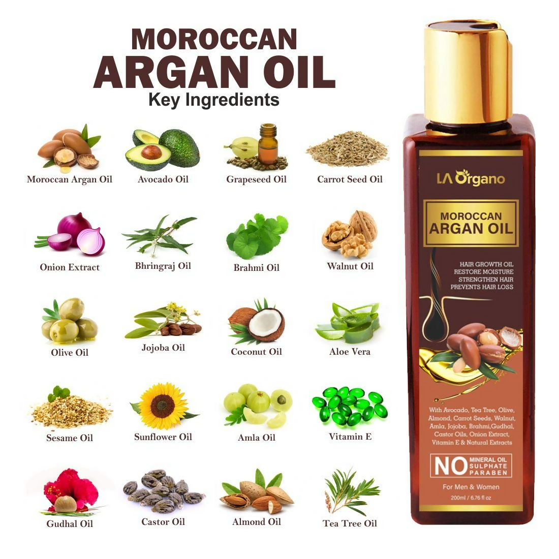 LA Organo Moroccan Argan Hair Oil - Distacart
