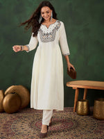 Thumbnail for Sangria Floral Embroidery Kurta Sets - Distacart