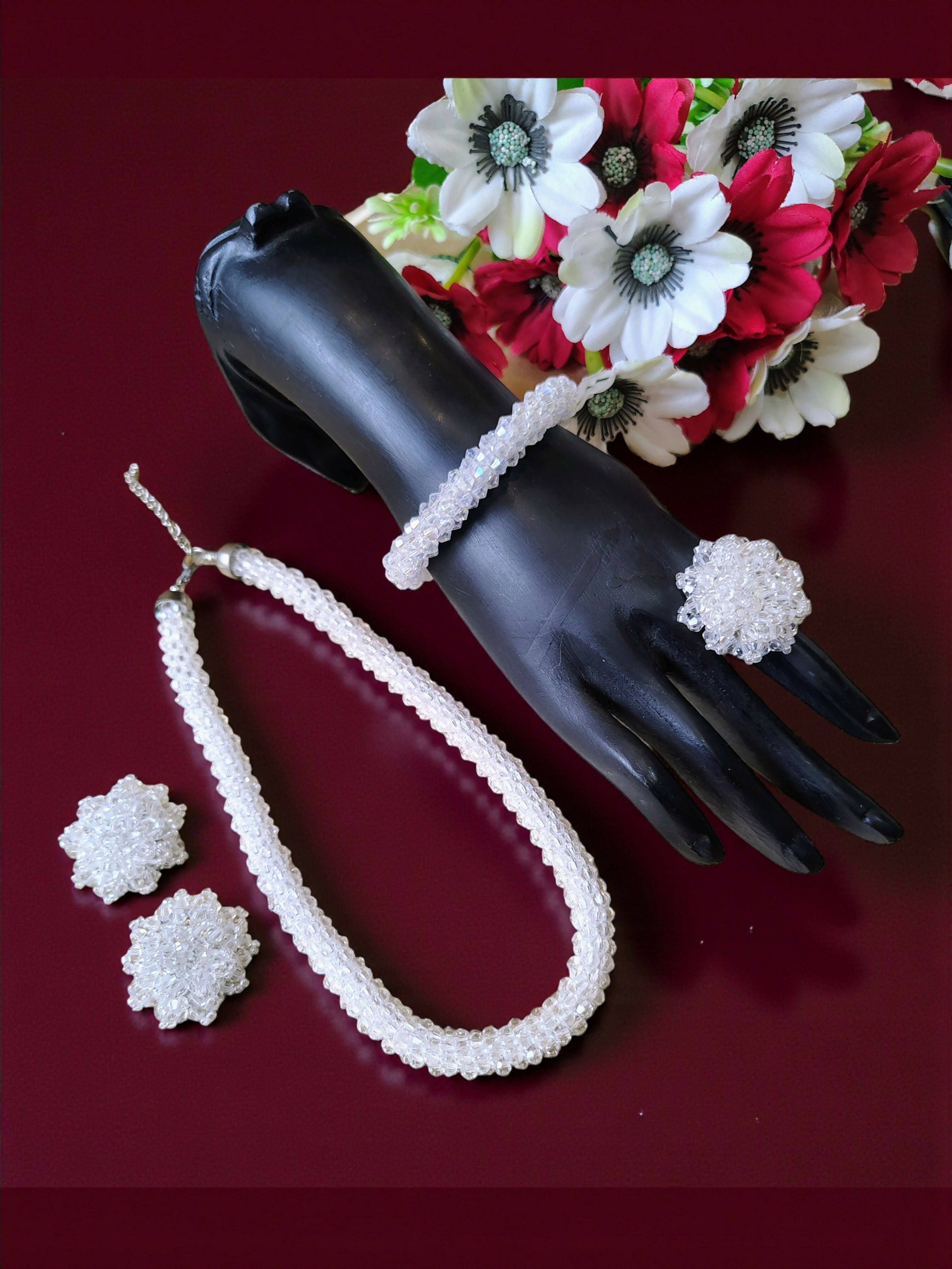 Inhanns Rangshine 4-In-1 Crystal Glam Set - Handmade - White - Distacart