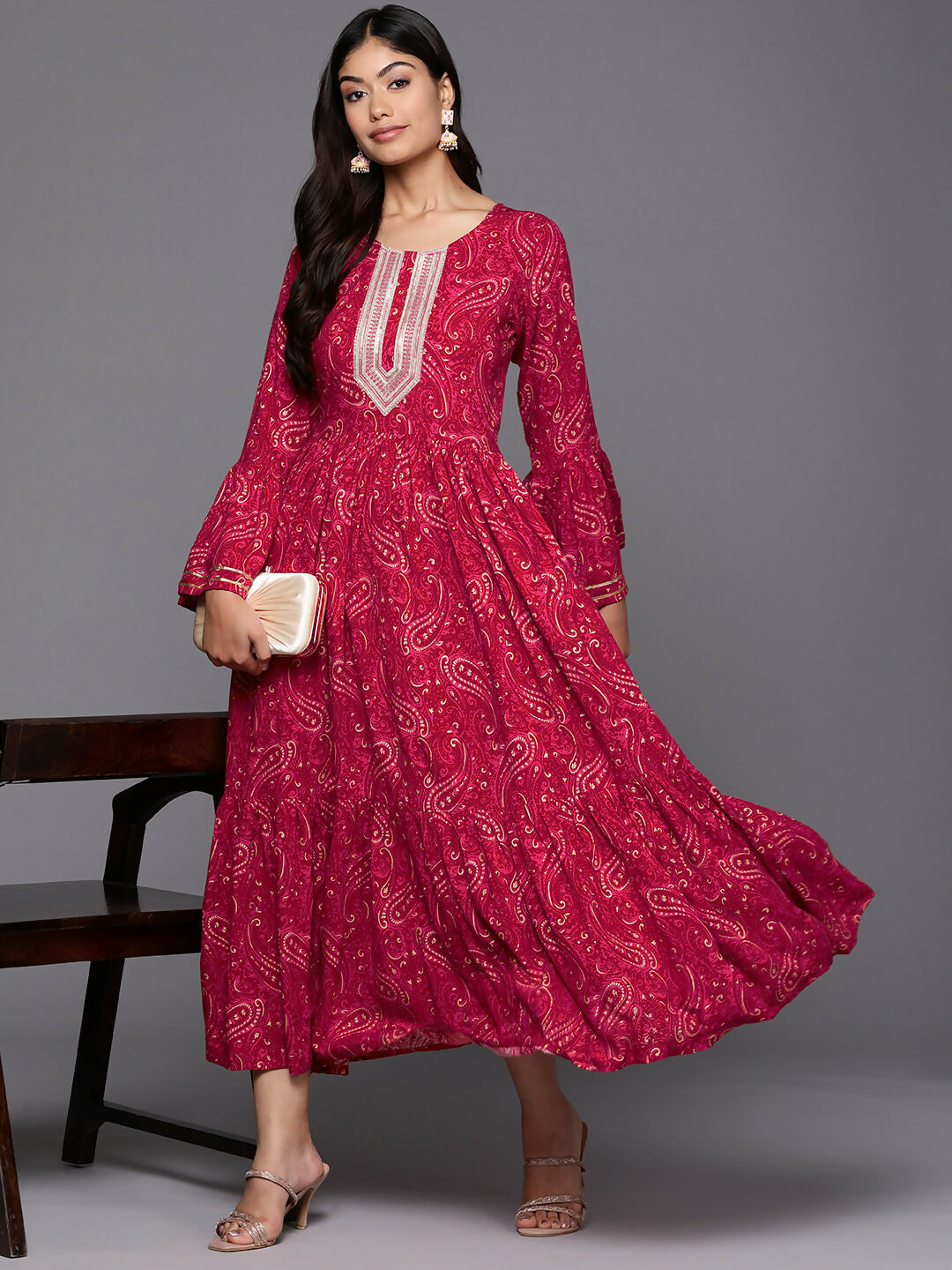 Ahalyaa Women's Traditional wear Lehnga Choli - Red - Distacart