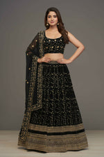 Thumbnail for Lehenga Mart Designer Indian Wedding Lehenga Choli-Black - Distacart