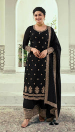 Thumbnail for Anaita Black Silk Georgette Stitched Suit with Embroidery Sequins - Distacart