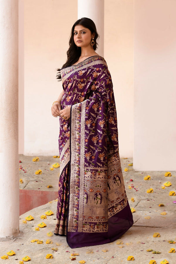 Joban Fashion Pure Katan Pure Handloom Banarasi Silk Saree