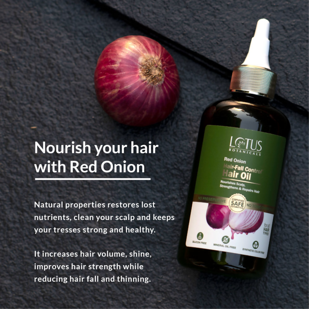 Lotus Botanicals Red Onion Hair Fall Control Hair Oil - Distacart