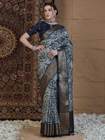 Thumbnail for Anouk Ethnic Motifs Zari Silk Blend Sungudi Saree