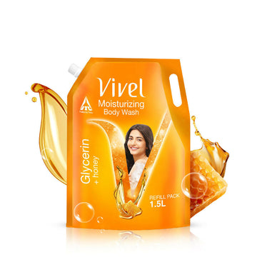Vivel Moisturizing Body Wash Glycerin & Honey Shower Gel Supersaver XL Refill Pouch - Distacart