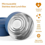 Thumbnail for Borosil Carrymore Microwavable Stainless Steel Lunchbox with Bag - Dista