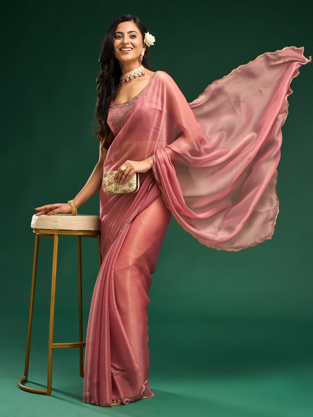 kasee Beads and Stones Saree - Distacart