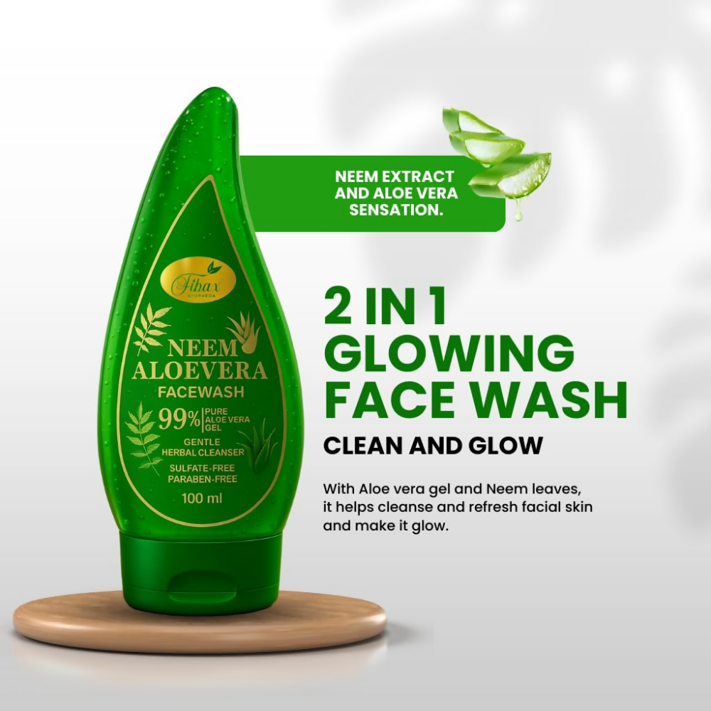 Fibax Ayurveda Herbal Neem & Aloe Vera Face Wash - Distacart