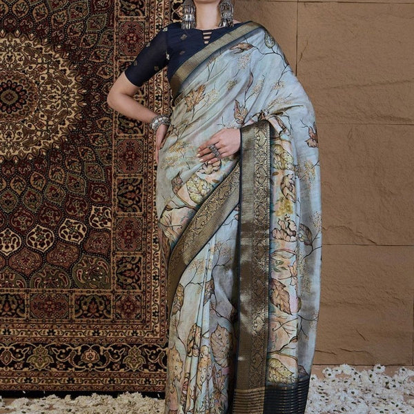 Anouk Floral Zari Silk Blend Sungudi Saree - Distacart