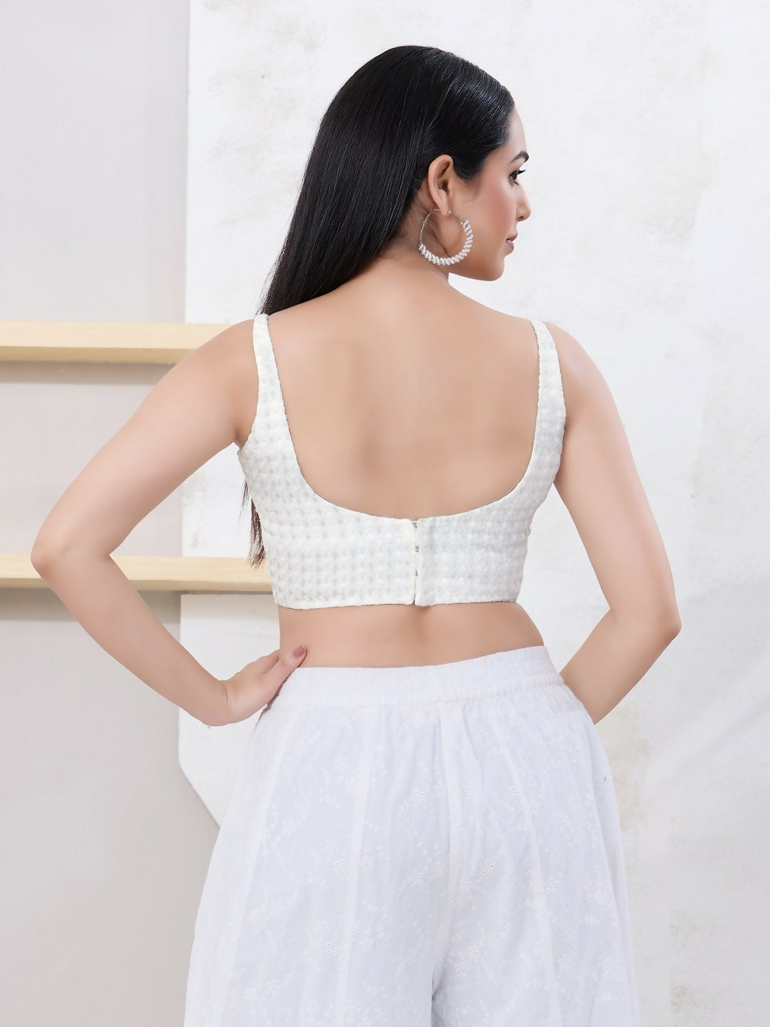 Joban Fashion Silver Shift Sleeveless Back Open Blouse - Dista