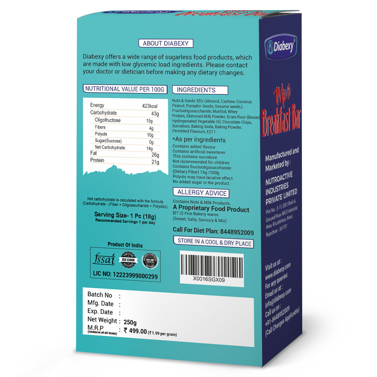 Diabexy Mini Breakfast Bar - Distacart