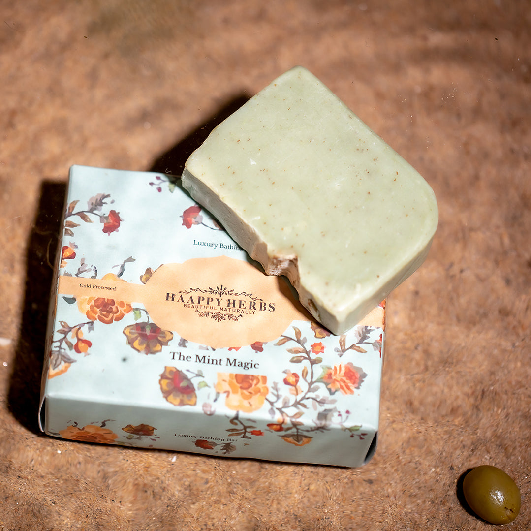 Haappyherbs The Mint Magic Luxury Bathing Soap Bar - Distacart