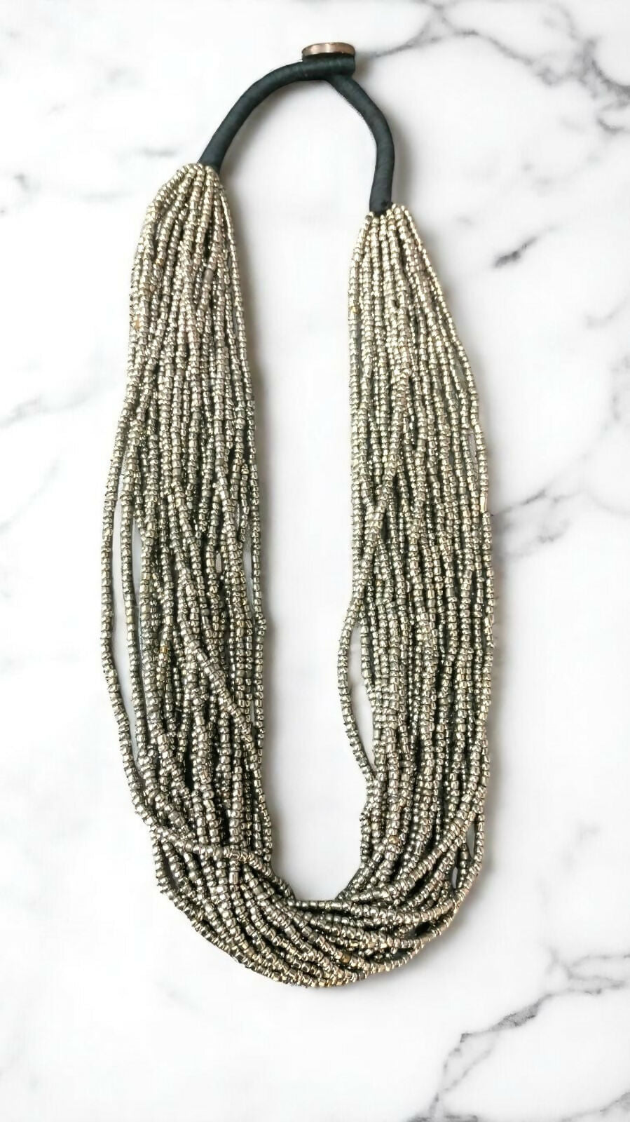 Inhanns Handmade Beaded Multilayer Necklace, 20 Layers - Gray - Distacart
