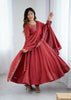 Joban Fashion Maroon Kurta Set Chanderi Sequence Embroidery Work - Distacart