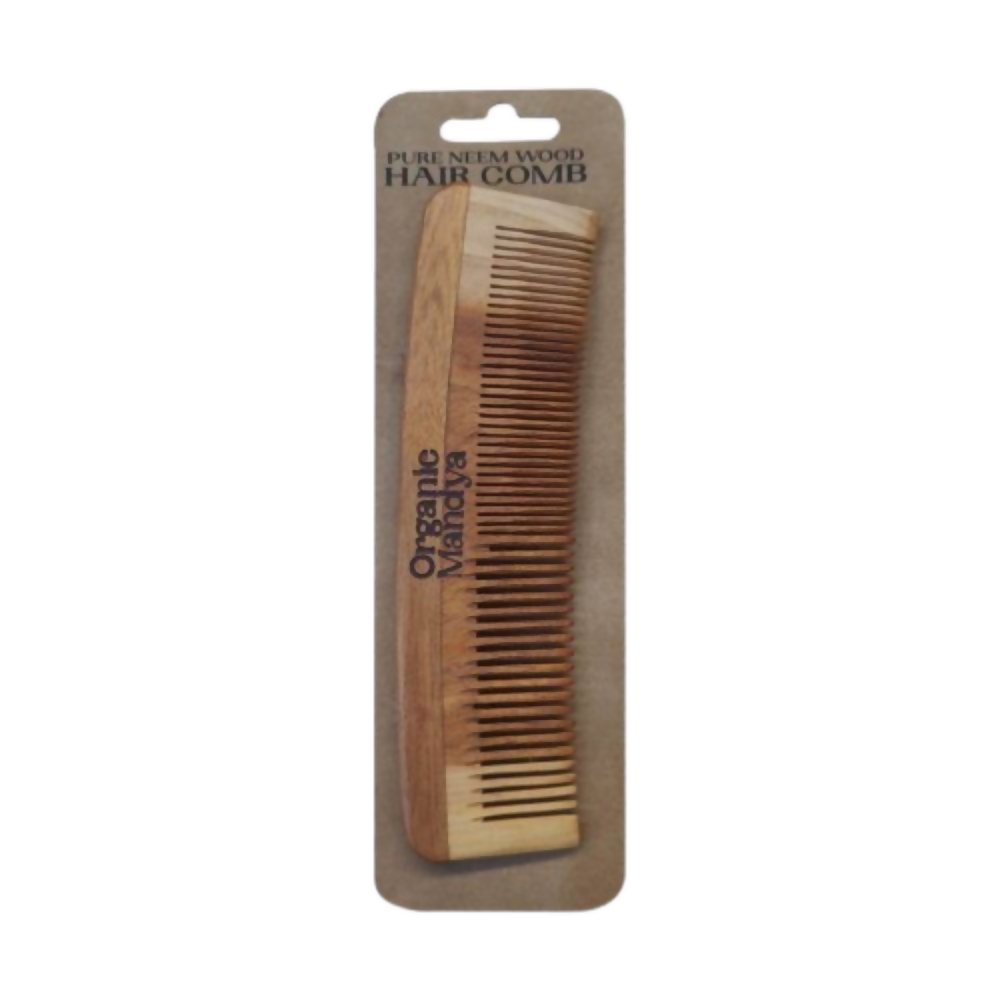 Organic Mandya Pure Neem-Wood Hair Comb Double Tooth - Distacart