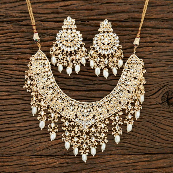 Joban Fashion Women Golden White Necklace Set - Distacart