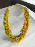 Thumbnail for Inhanns Handmade Beaded Multilayer Necklace, 20 Layers - Neon Green & Yellow - Distacart