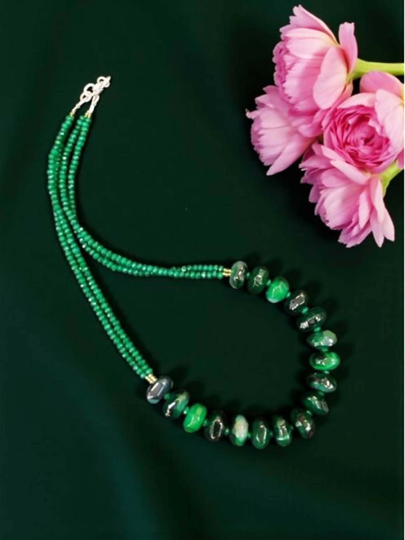 Joban Fashion Women Green Onyx Necklace, Green