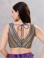 Thumbnail for Joban Fashion Women Sequin Navy-Blue Stitched Blouse - Distacart