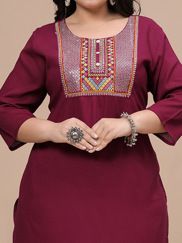 Sztori Women Ethnic Motifs Thread Work Kurta - Distacart