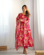 Thumbnail for Joban Fashion Pink Kurta Set Organza Sequin Embroidery Work - Distacart