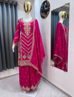 Thumbnail for Teeya Creation Rani Color Chinon Silk Party Wear Trending Palazzo Set - Distacart