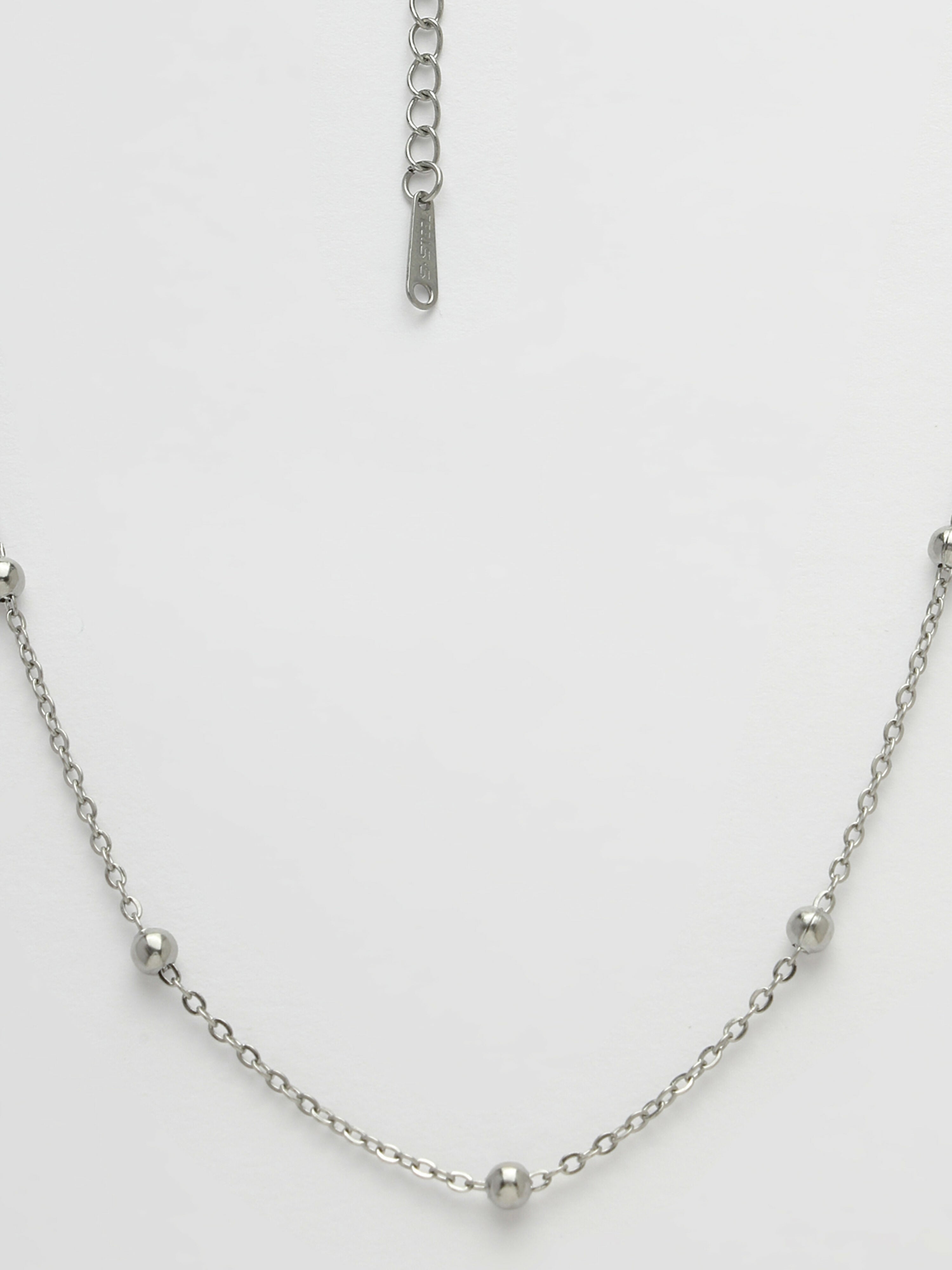 NVR Women's Silver-Toned Artificial Beads German Silver Oxidised Chain - Distacart