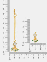Thumbnail for Ruby Raang Double Color Drops Maang Tikka And Earrings Set