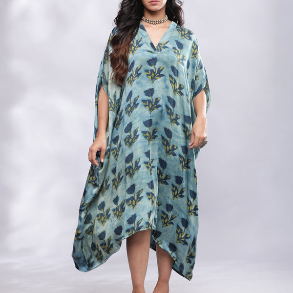 BohoJazz Signature Modal Silk Floral Kaftan
