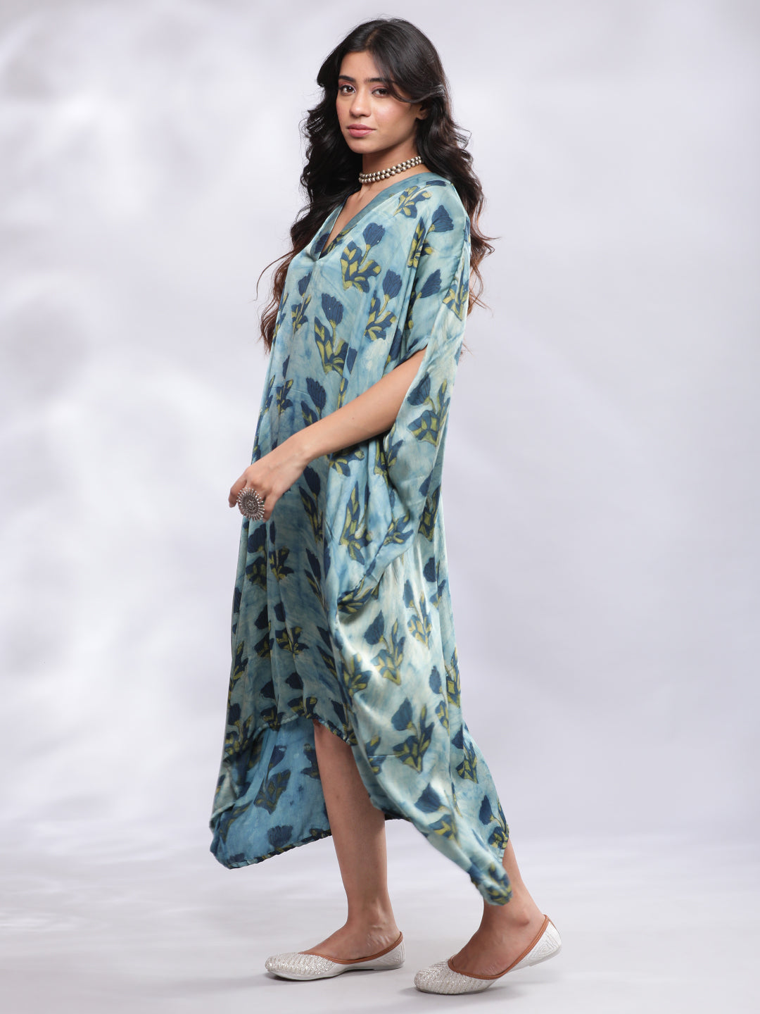 BohoJazz Signature Modal Silk Floral Kaftan
