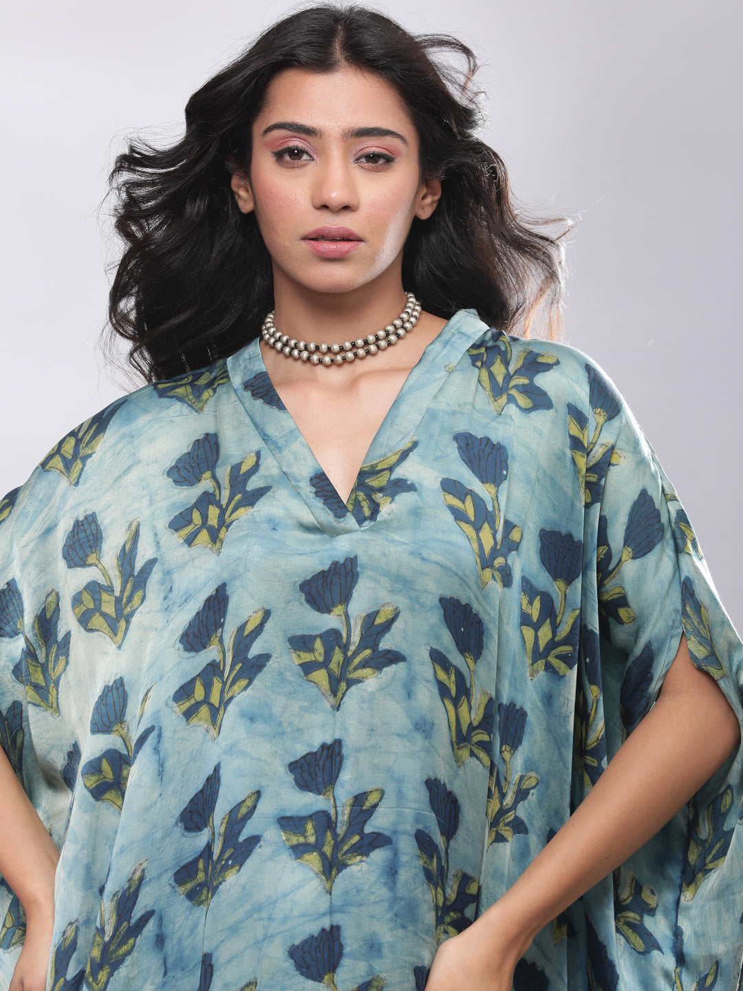 BohoJazz Signature Modal Silk Floral Kaftan
