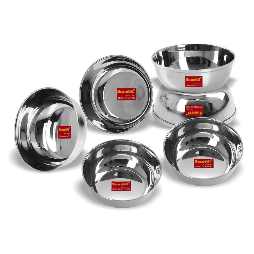Sumeet Stainless Steel Solid Bowl Set - Dista