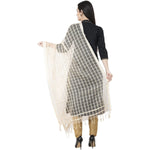 Thumbnail for A R SILK Cotton square Regular Dupatta White Color Dupatta or Chunni