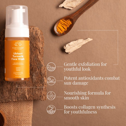Earthraga Ubtan And Turmeric Foaming Face Wash - Distacart