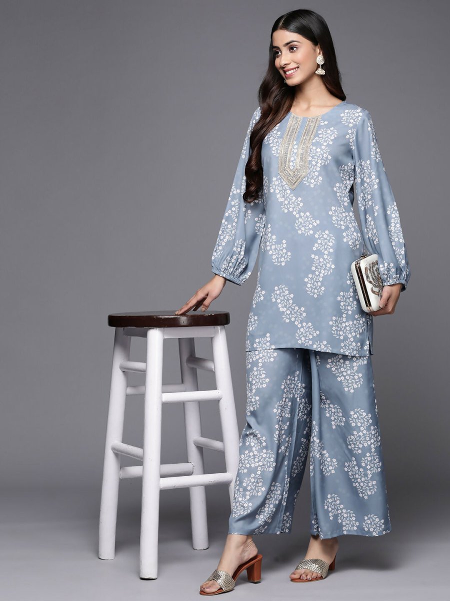 Ahalyaa Women's Traditional Wea Co-ods - Grey - Distacart