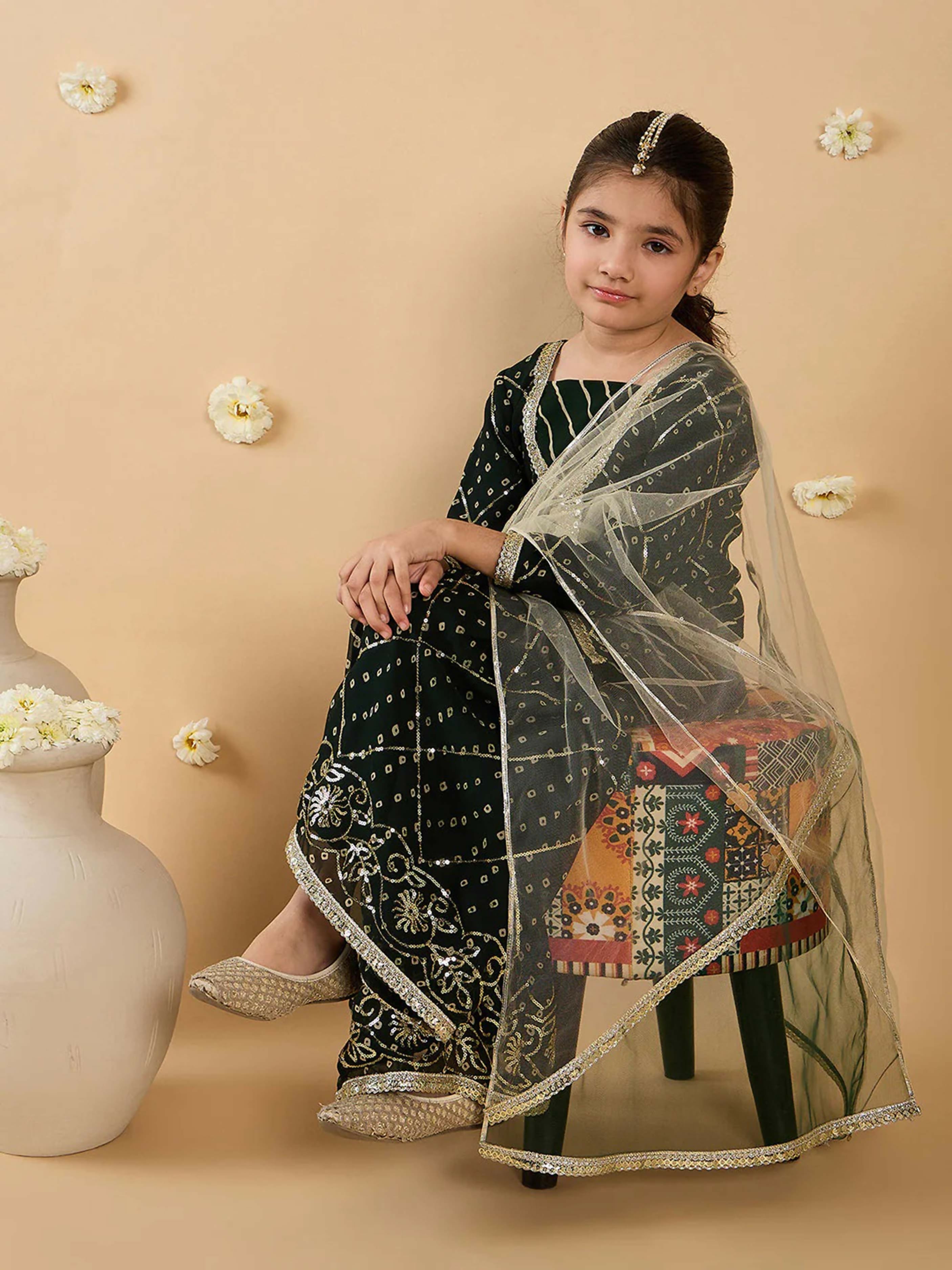 Joban Fashion Girl's Black Color Sharara Set